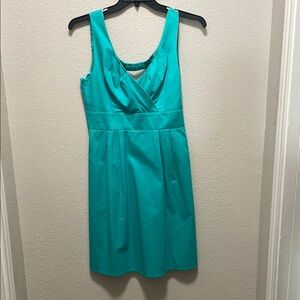 Spense Teal Sleeveless V-neck Midi Sundress With Pockets Size 4